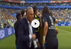 México vs. Brasil: Tite celebró el 2-0 del 'Scratch' junto al plantel