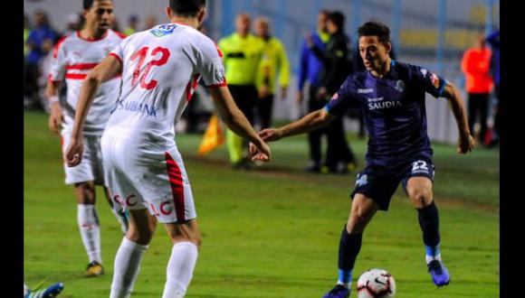 Cristian Benavente estuvo muy cerca de anotar su primer gol.(Foto: Pyramids FC)