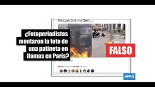 No, fotoperiodistas no montaron la foto de una patineta en llamas en París