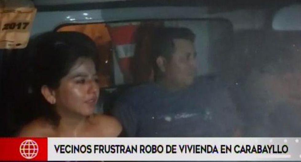 Miguel Ángel Espinoza y Ana Quijano Moreno fueron detenidos por los vecinos. (Captura: América Noticias)