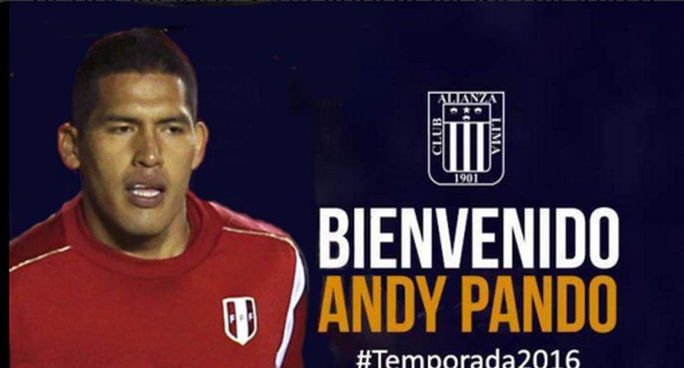 Andy Pando es nuevo refuerzo de Alianza Lima (Twitter)