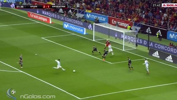 Isco marcó un doblete en el Argentina vs. España. (Foto: captura de YouTube)