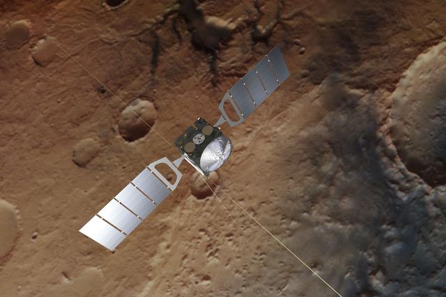 Sonda Mars Express sobrevolando el suelo marciano. (Foto: AFP)