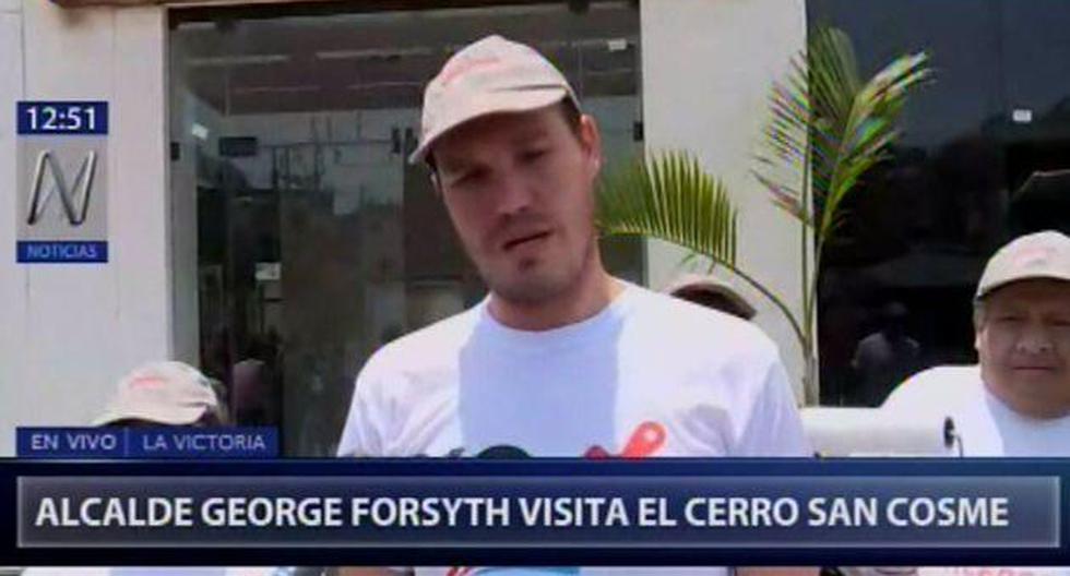 George Forsyth llegó esta mañana al Cerro San Cosme con el fin de recuperar los espacios públicos para vecinos de la zona. (Foto: Canal N)