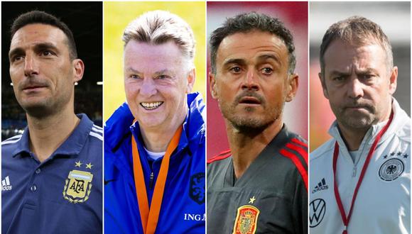 Los entrenadores de la Copa del Mundo Qatar 2022. (Fotos: Agencias)