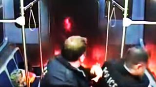 Vagabundo se prende fuego en un tren para evitar ser detenido