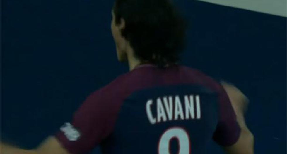 Edinson Cavani está jugando un partidazo con el PSG, aprovechando la sonada ausencia de Neymar ante el Niza. El charrúa anotó un doblete gracias a Ángel Di María. (Foto: Captura - beIN Sports)