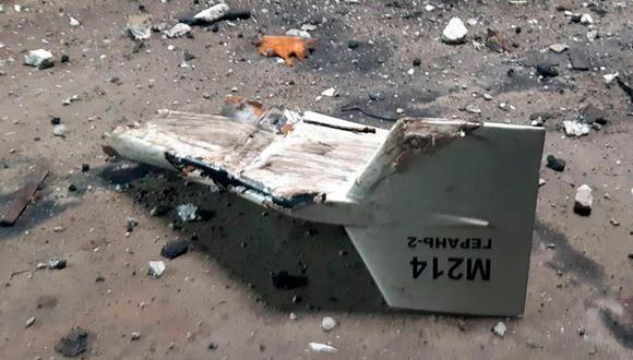 El Gobierno de Ucrania difundió imágenes de los restos de un supuesto dron iraní utilizado por Rusia durante su invasión militar.
