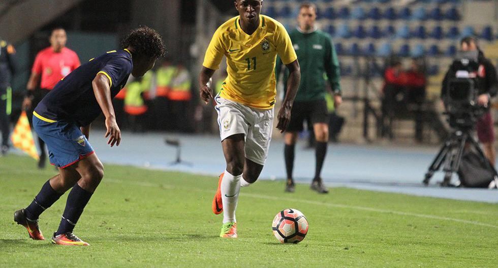 Brasil se convirtió en el puntero del Sudamericano Sub 17 tras golear 3-0 a Ecuador. (Foto: @Sub17Chile2017)