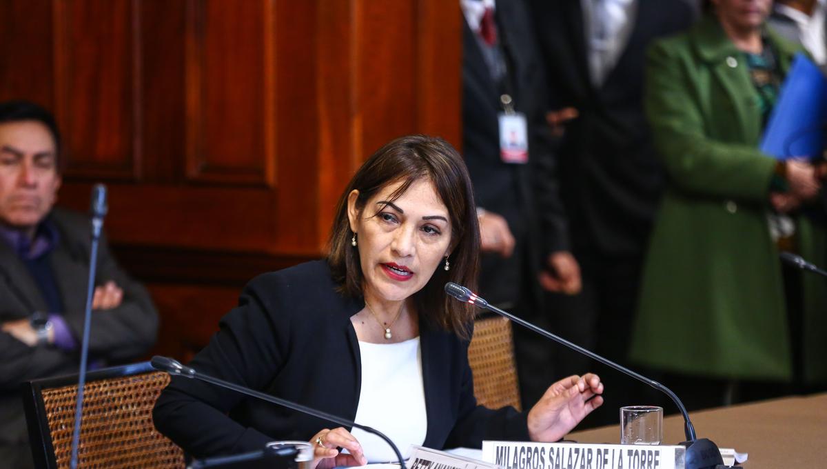 Milagros Salazar indicó que lo que le corresponde a Fuerza Popular es apelar a la unidad de sus miembros. (Foto: Congreso de la República)