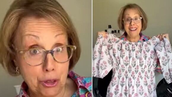 En esta imagen se aprecia a la abuela influencer compartiendo el truco que aplica para no tener que planchar la ropa. (Foto: @brunchwithbabs / Instagram)