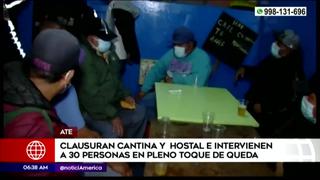 Treinta personas fueron intervenidas en bar y hostal durante horario de toque de queda en Ate Vitarte