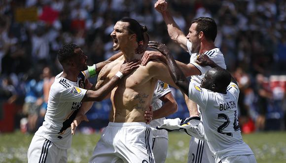 LA Galaxy ganó 4-3 a Los Ángeles FC gracias a un doblete de Zlatan Ibrahimovic. (Foto: AFP)