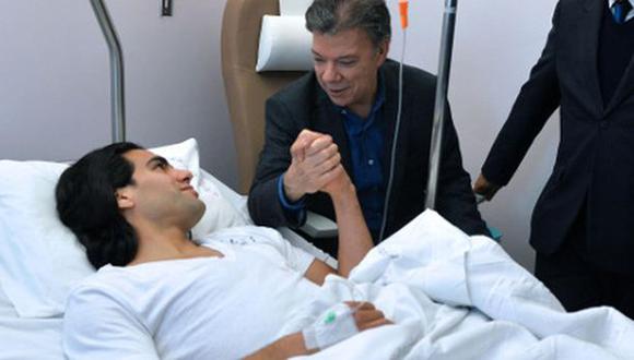 Falcao recibió a Juan Manuel Santos en clínica que fue operado