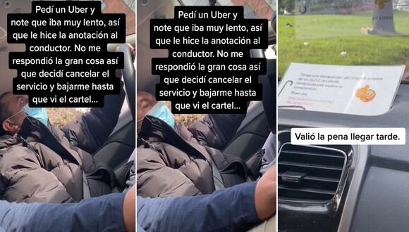 Un joven estaba a punto de cancelar su viaje por Uber, pero vio algo en el carro que lo hizo recapacitar | FOTO: @vasquezg_ / TikTok