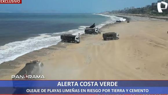 Denuncian que camiones lanzan desmonte en la orilla del mar de la Costa Verde, en los sectores que corresponden a Magdalena y San Miguel. (Foto: Panorama)