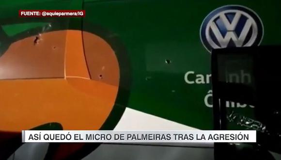 Bus de Palmeiras fue atacado por sus propio hinchas. (Video: Twitter @aquieparmera/IG)