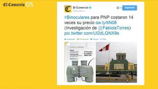 Denuncia sobre binoculares de PNP generó críticas en Twitter