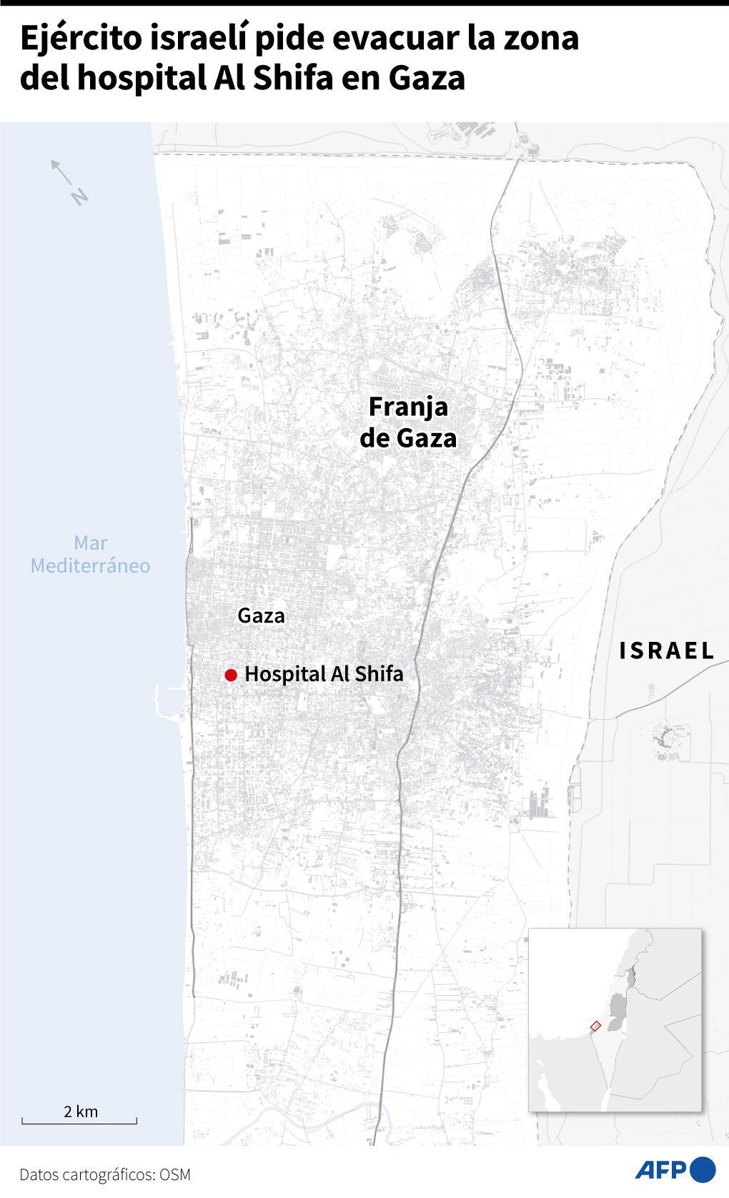 The location of Al Shifa Hospital.  (AFP).