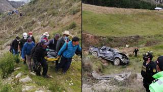 Cajamarca: policías descienden por abismo de 100 metros para rescatar cadáver tras accidente