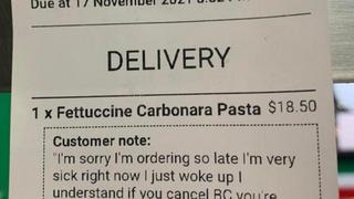 EE.UU: el gran gesto de un restaurante con una clienta enferma que había pedido un delivery un poco tarde