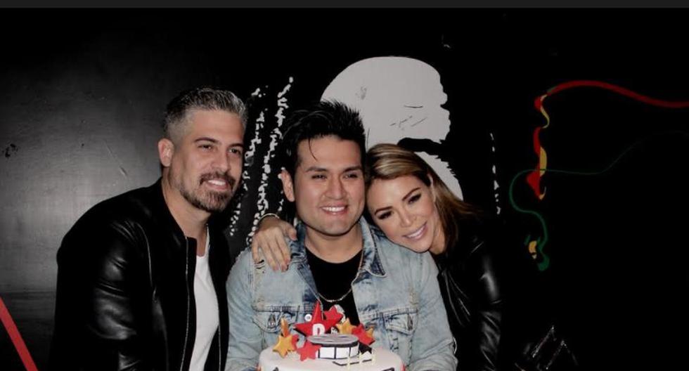 Deyvis Orosco celebró su cumpleaños con Sheyla Rojas y su novio Pedro Moral. (Foto: Facebook)