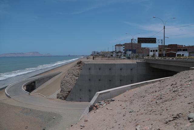 Este Diario realizó ayer un recorrido y constató que los trabajos en la Costa Verde del Callao siguen paralizados. La obra fue suspendida por el escándalo de Odebrecht (Hugo Pérez / El Comercio)