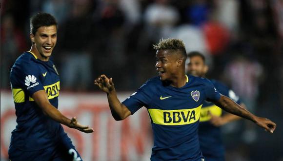 Boca Juniors se llevó un importante triunfo de su visita a Estudiantes y se consolida en el primer lugar de la tabla. El único gol del encuentro lo marco el colombiano Wilmar Barrios. (Foto: Boca)