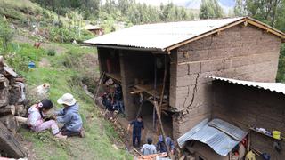 Áncash: Vivienda queda rajada e inhabitable tras fuertes lluvias en Huantar