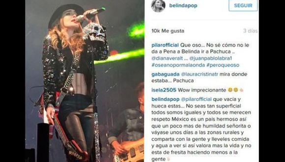 Belinda dio lecciones de humildad a una fanática en Instagram