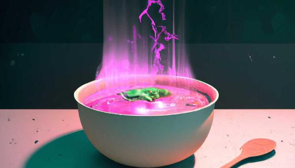 "Un tazón de sopa que es un portal hacia otra dimensión como arte digital" creado por DALL-E 2. (Foto: OpenAI)