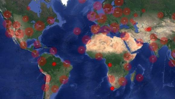 El mapa de Radio Aporee permite "viajar" desde la computadora escuchando lugares de todo el planeta. (Aporee.org)