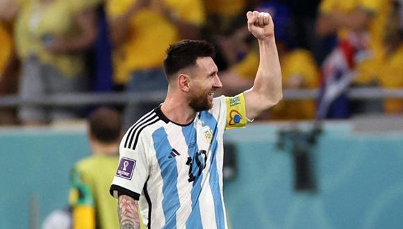 Lionel Messi abrió el marcador en el Argentina vs. Australia. Foto: REUTERS/Pedro Nunes.