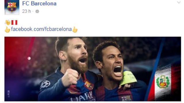 Facebook: el noble gesto del FC Barcelona con el Perú - 2