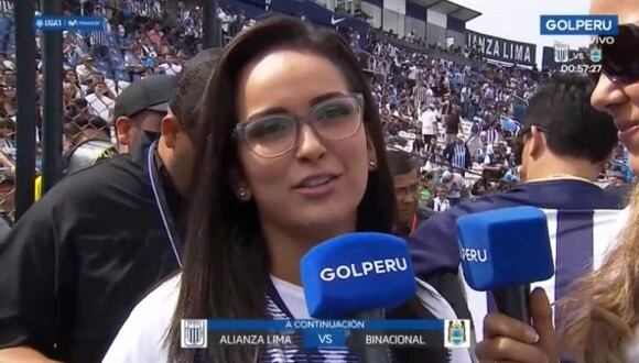 Daniela Darcourt se mandó un blooper antes del partido. (Imagen: GOL Perú)