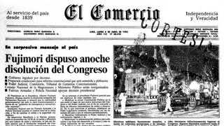 Disolución del Congreso: Así informó El Comercio sobre el 5 de abril de 1992