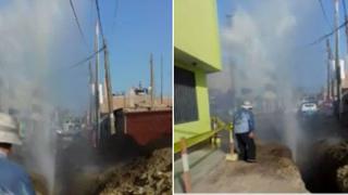 Tubería explota y agua inunda varias de viviendas en Puente Piedra