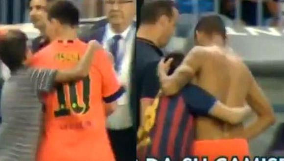 Messi y Neymar: distintas reacciones ante abrazo de dos niños