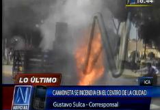 Ica: Camioneta que trasladaba a evangélicos se incendió en plaza