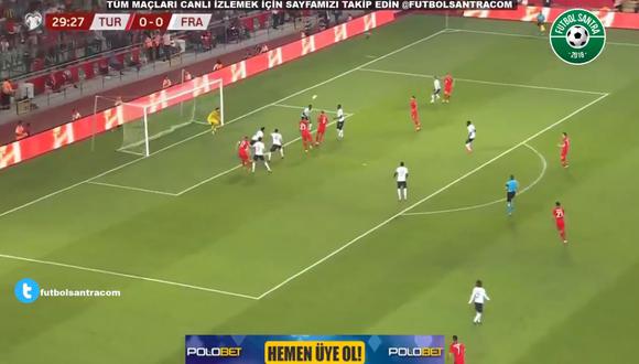 Francia vs. Turquía: Kaan Ayhan convirtió 1-0 tras asistencia de Merih Demiral | Foto: Captura