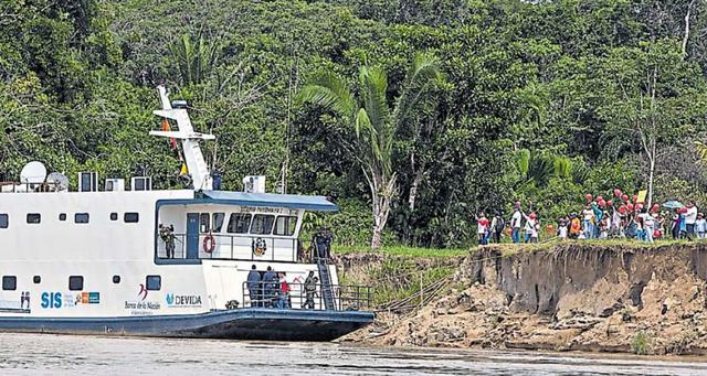 Desde el 2015, las embarcaciones PIAS (plataformas itinerantes de acción social) llevan a las poblaciones de la cuenca del Putumayo distintos programas y servicios del Estado. En Loreto hay cuatro. (Foto: Midis)