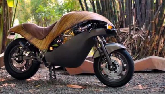 La carrocería en bambú de esta motocicleta cuenta con líneas curvas que mejoran su aerodinámica. (Fotos: Banatti Green Falcon).