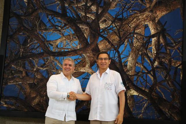 El presidente Martín Vizcarra se reúne con su homólogo de Colombia, Iván Duque en el V Gabinete Binacional. (Foto: Presidencia)