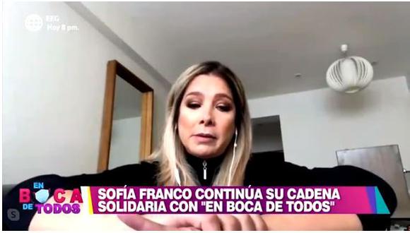Sofía Franco se quiebra al hablar sobre delicada salud de su suegro (Foto: Captura)