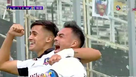 Bastian Tapia anotó gol en propia puerta para el 1-0 de Colo Colo vs. U de Chile. (Foto: captura de pantalla - TNT Sports)