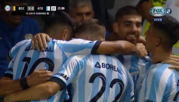 Boca Juniors vs. Atlético Tucumán: mira el gol del 'Decano' para el 2-1 en la Bombonera. (Foto: captura)