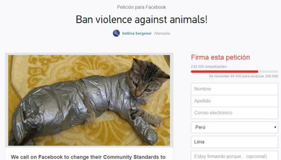 Facebook: exigen que se prohíba fotos de maltrato animal