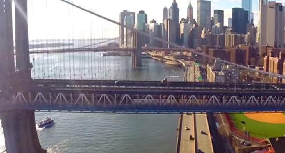 Una bonita mirada de Nueva York sobre un drone. (Foto: Captura)