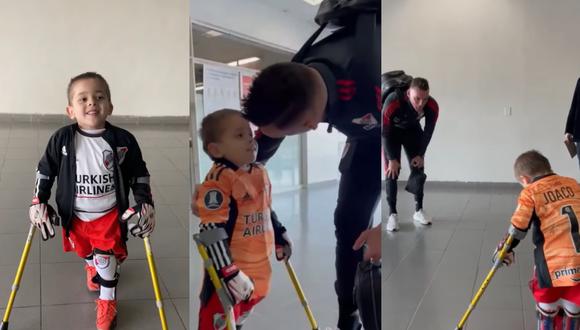 Joaco, un niño con espina bífida, conoció a su ídolo Franco Armani, arquero del River Plate. (Foto: Facebook/River Plate).