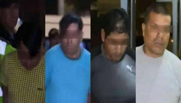 Los cuatro sujetos serán investigados por el delito de tentativa de robo agravado. (Captura: América Noticias)